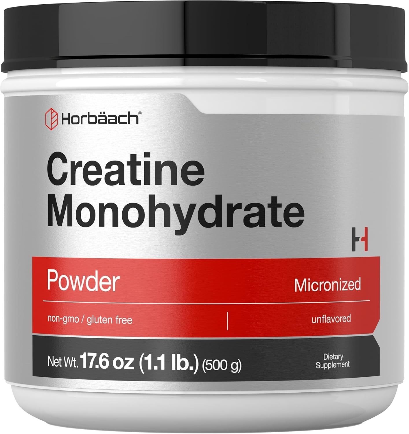 Horbäach Creatine Monohydrate Powder 1.1lb 17.6 oz Micronized Unflavored