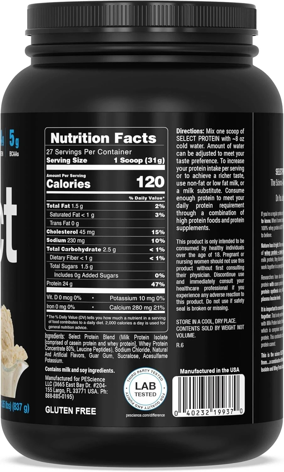 Pescience Select Protein Powder, Whey and Casein Blend, Lean Protein Powder for