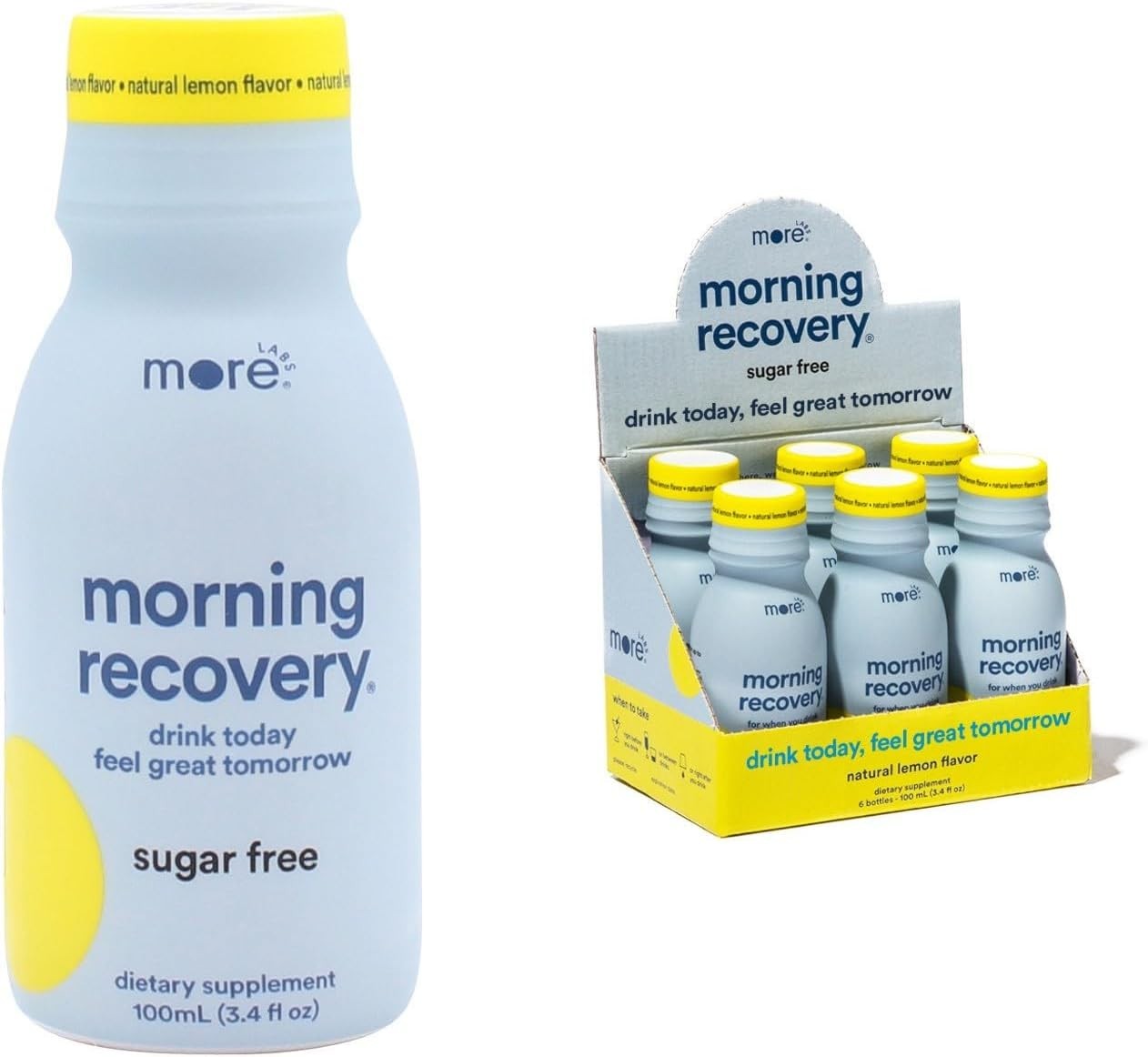 Morning Recovery: Electrolyte Infused Lemon Drink, Non-GMO & Gluten-Free, 6 Pack