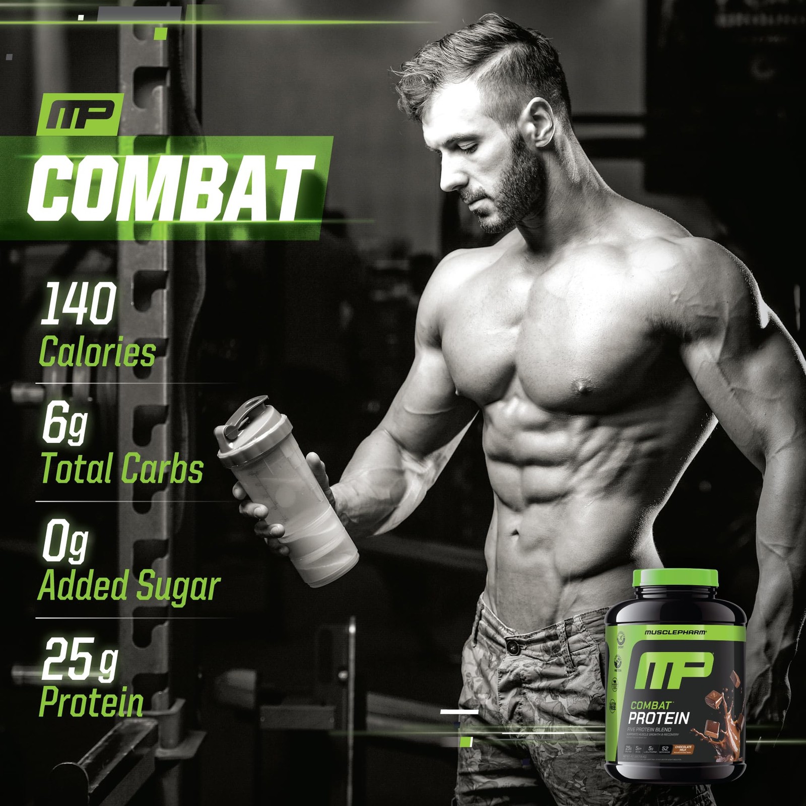MusclePharm Combat Protein Powder, Chocolate Milk Flavor, Fuels Muscles for…
