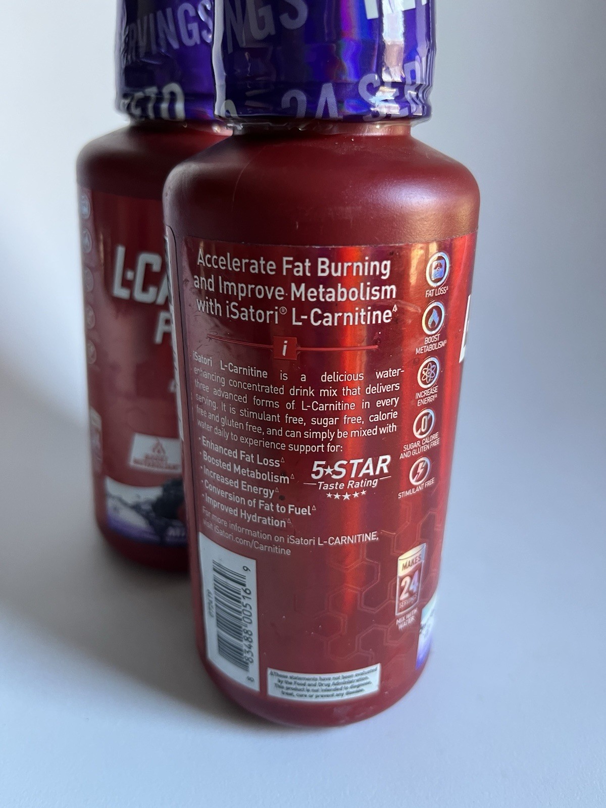 Lot Of (2) L-CARNITINE Fat Loss Metabolism Activator Mixed Berry Bb 5/26