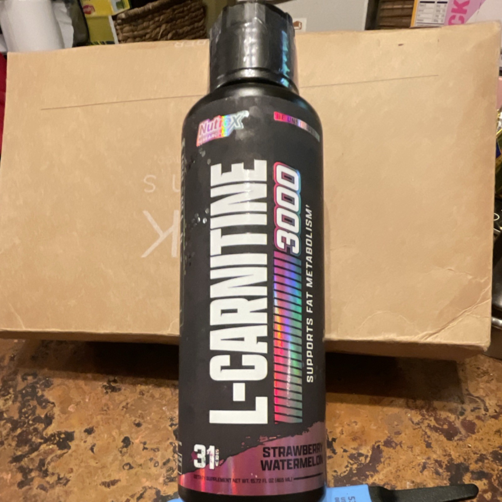 Nutrex L-Carnitine 3000mg Liquid Strawberry Watermelon 31 Servings 16 fl oz
