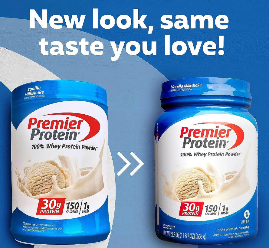 Premier Protein 100% Whey Protein Powder, Vanilla Milkshake, 30g Protein, 23.3 z