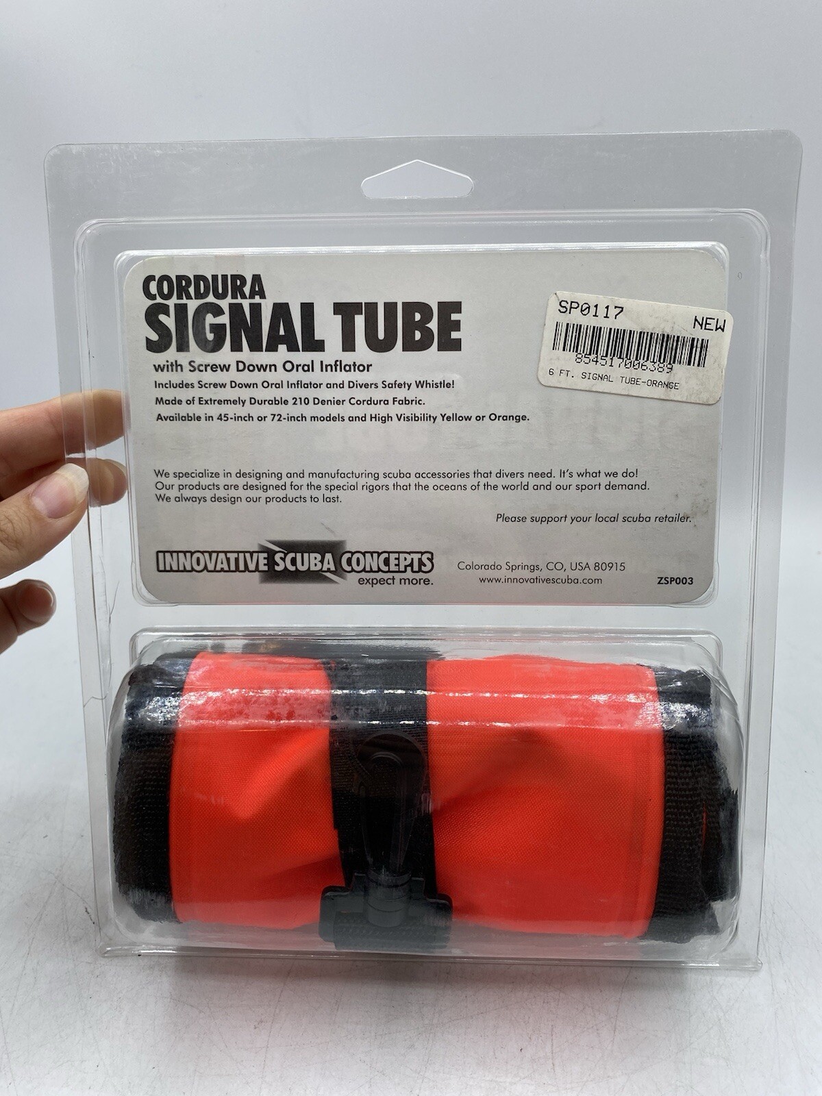 Innovative Scuba Concepts Deluxe 6-Foot Cordura Signal Tube, 72in, Orange