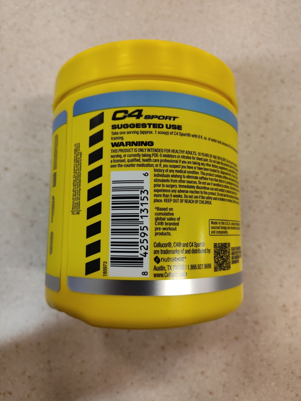 Cellucor C4 Sport Original Pre Workout Powder Icy Blue Razz 20 Servings 10/2027