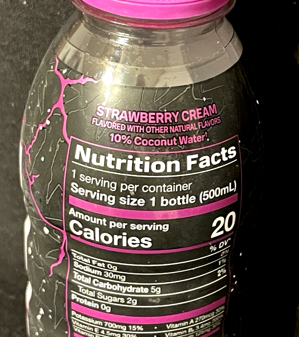 Prime KSI The Nightmare Limited Strawberry Cream Hydration Drink 2 Bottles 16.9