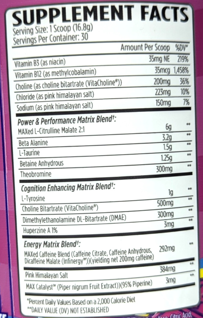 VMI Sports KXR Stacked Pre-Workout Powder, 30 Servings, PEZ Grape, Exp. 6/27
