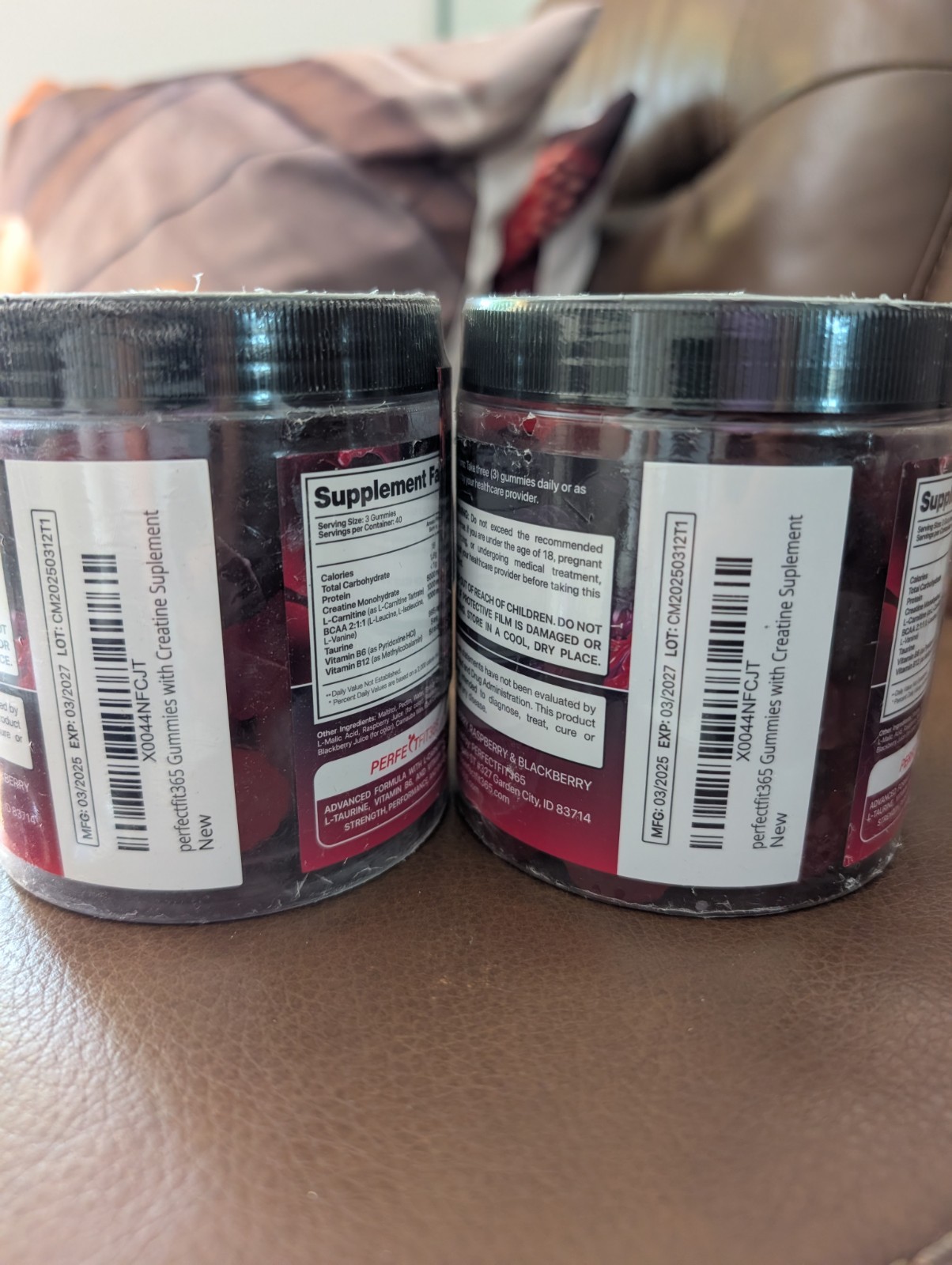 2 pack PERFECTFIT365 Creatine Monohydrate Gummies 120ct 8000mg Sugar-Free Vegan
