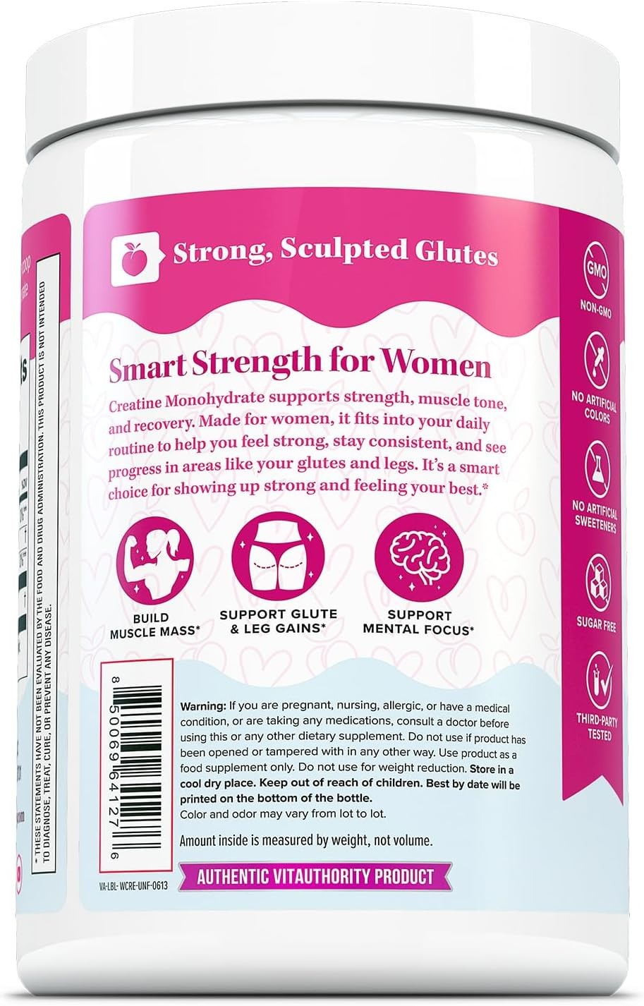Vitauthority Women’s Micronized Creatine Monohydrate Powder ~ UNFLAVORED