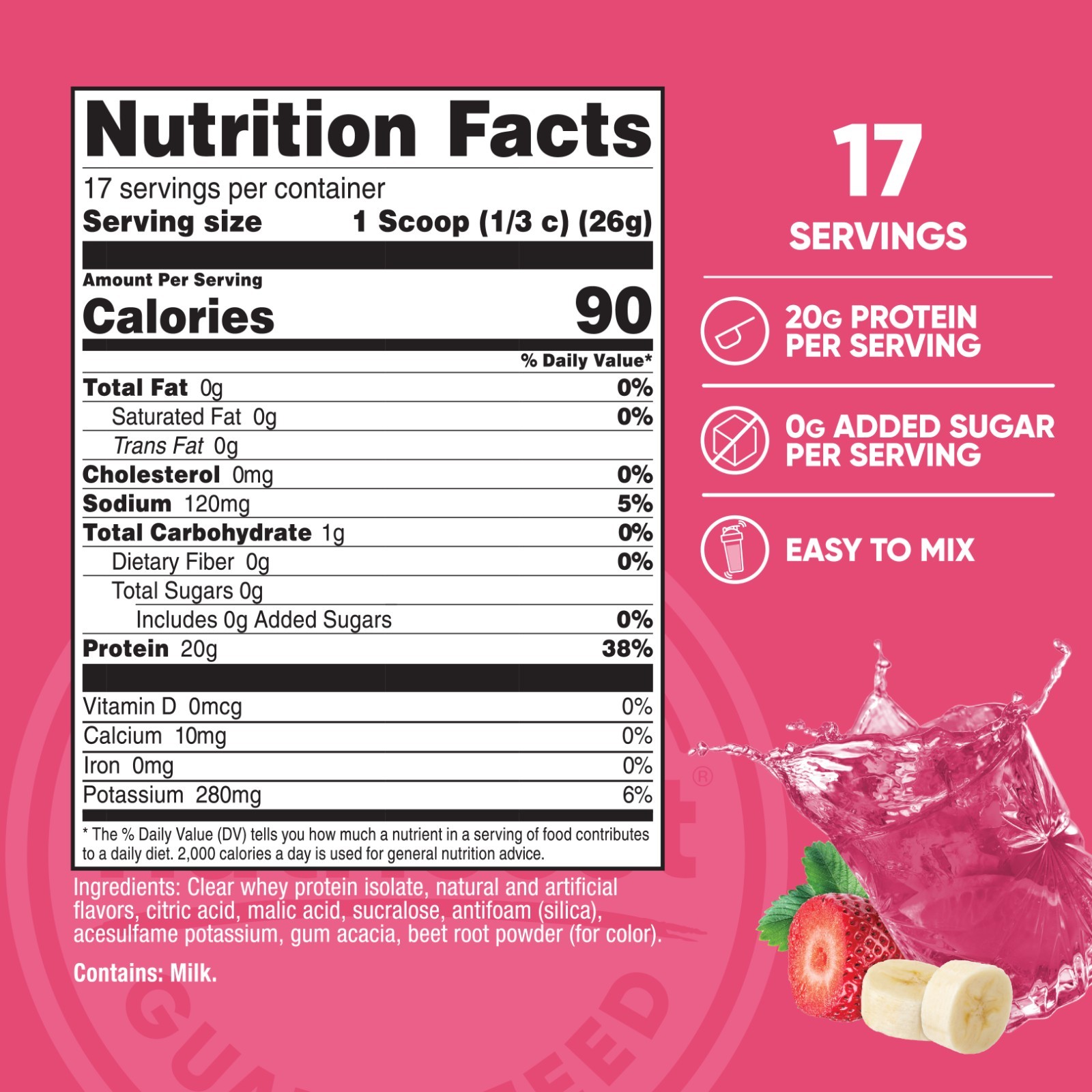 Nutricost Clear Whey Protein Isolate Powder (Strawberry Banana) 1 LB