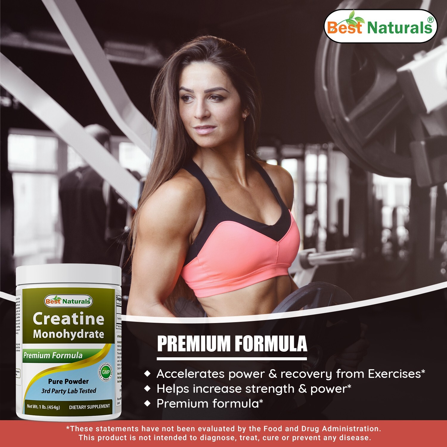 2 Pack Best Naturals Creatine Monohydrate 1 Lb Powder