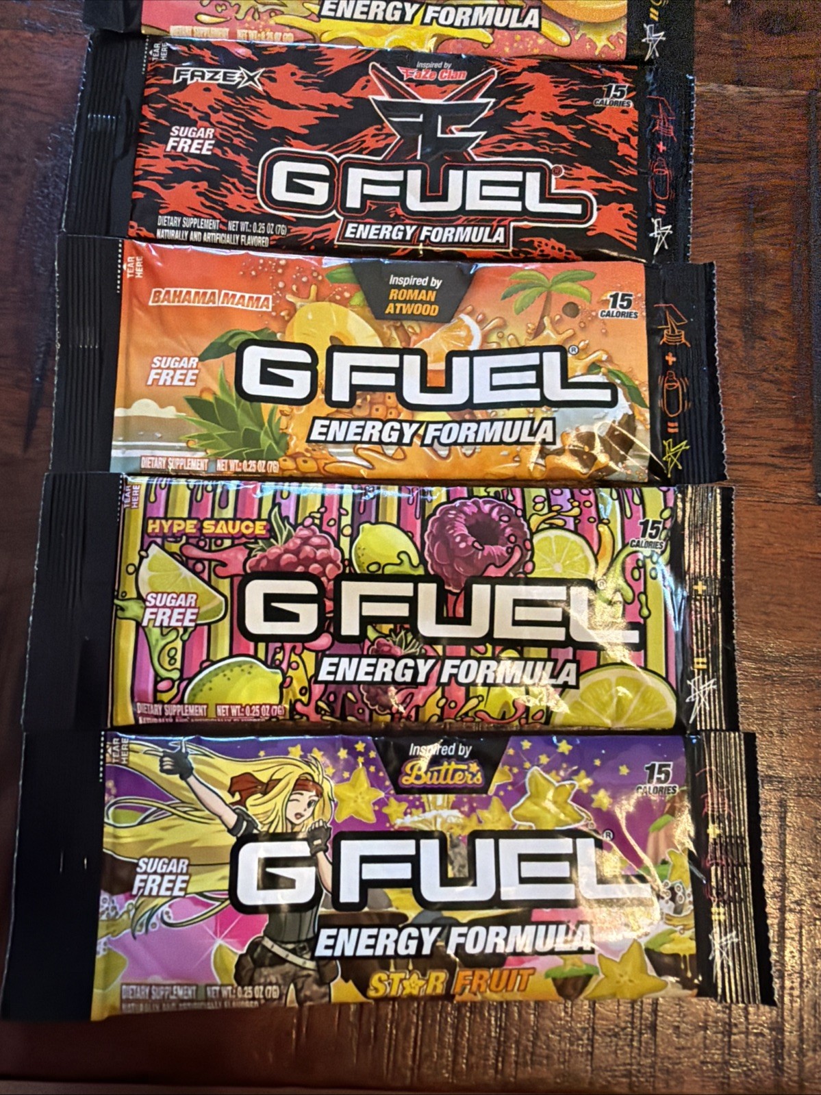 G FUEL Sample Pack Lot 7 Sealed Discontinued Rare Flavors FaZe Jev