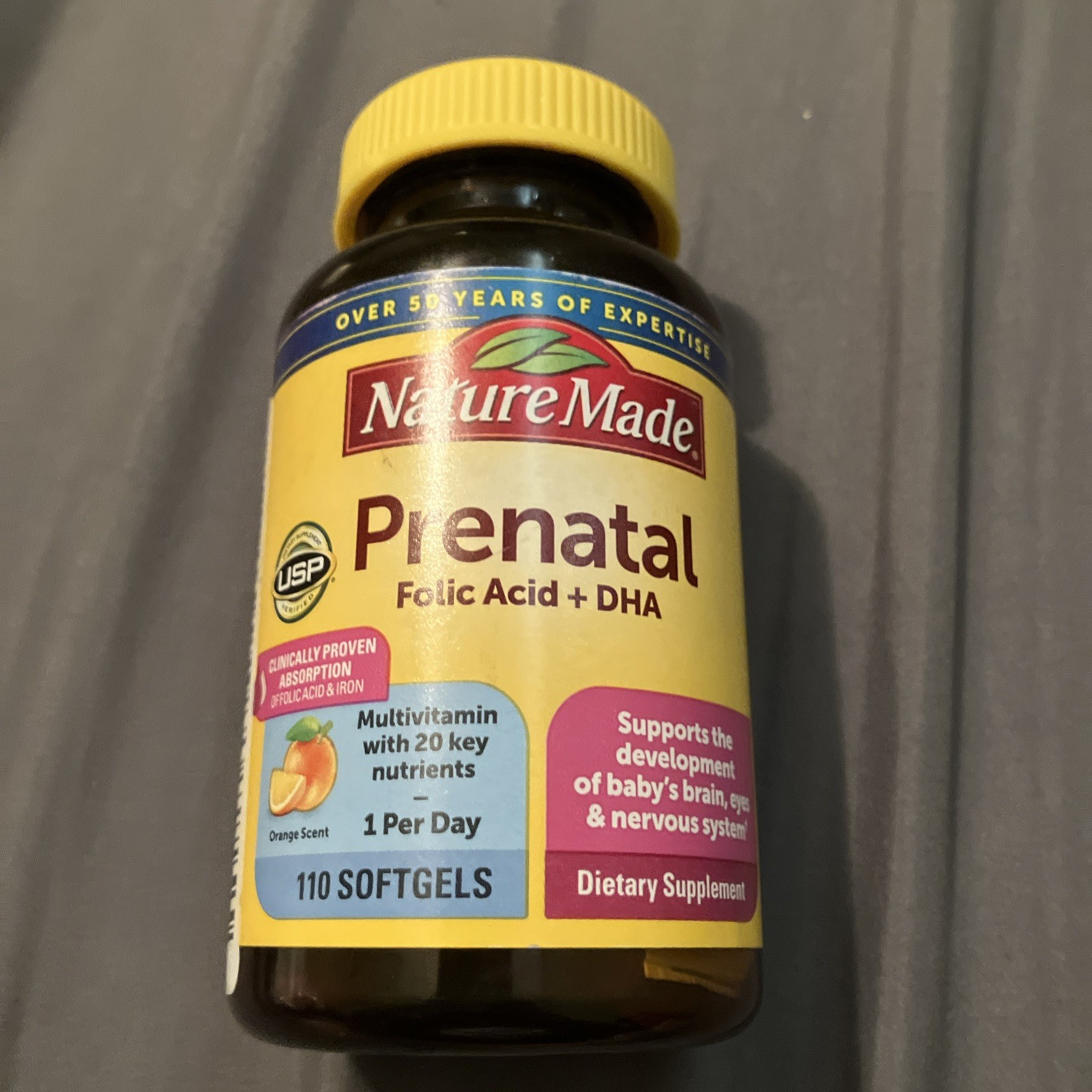 Nature Made Prenatal with Folic Acid + DHA, Daily Nutritional Support 110 count