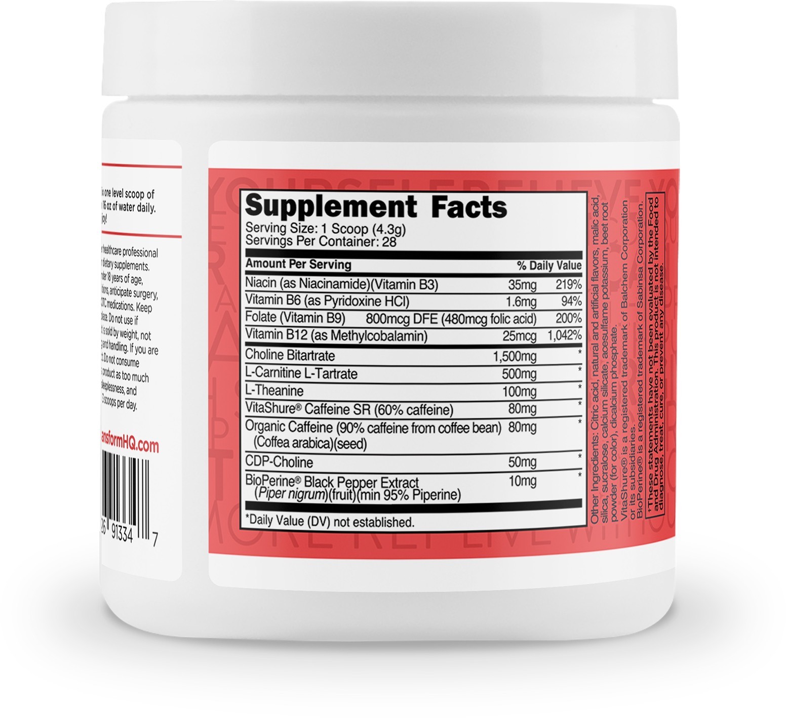 TransformHQ Everyday Boost Shot 28 Servings (Fruit Punch) – Non-GMO, Gluten-Free