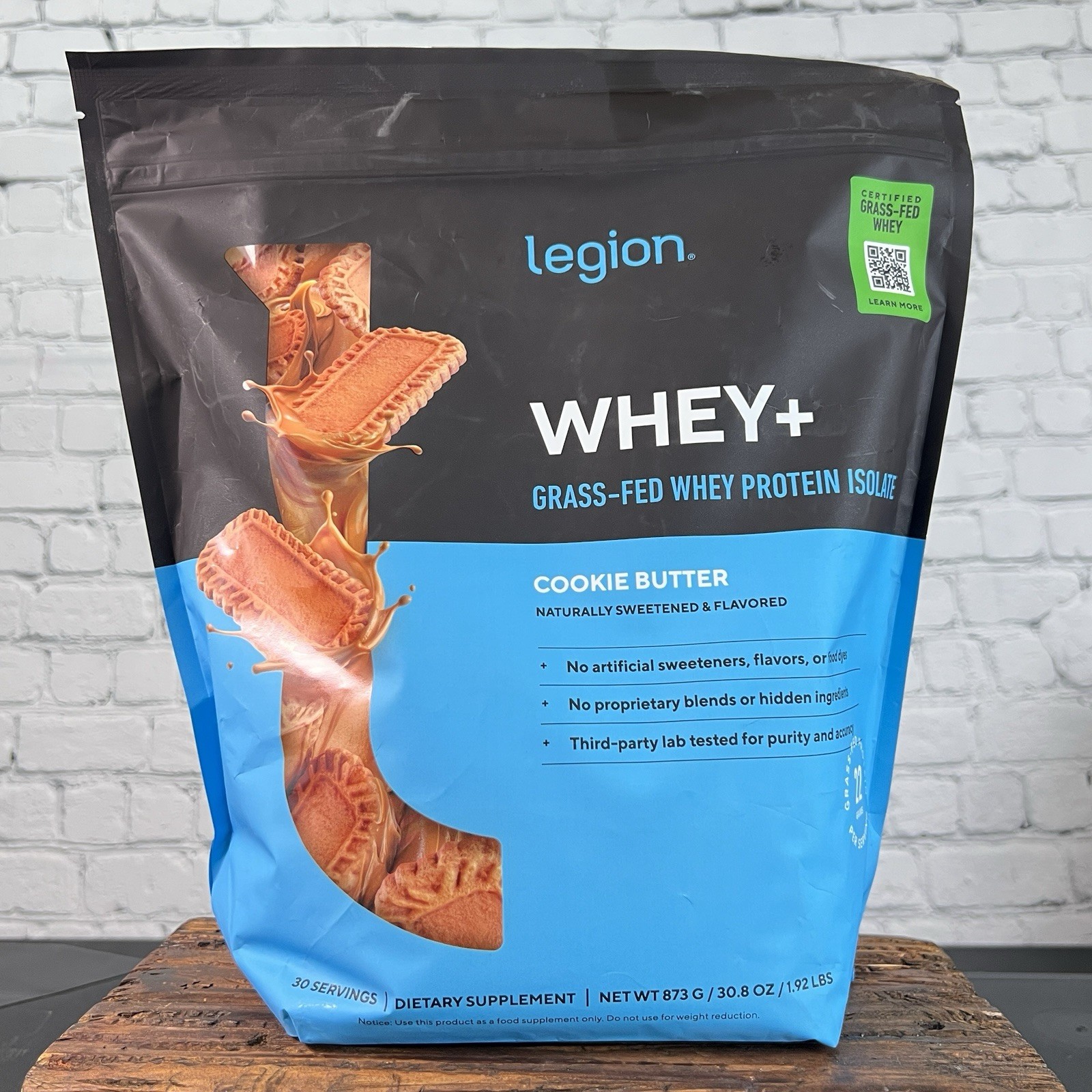 Legion Grass-Fed Whey Protein Isolate Powder – Cookie Butter (1.92 lbs./30 Serv