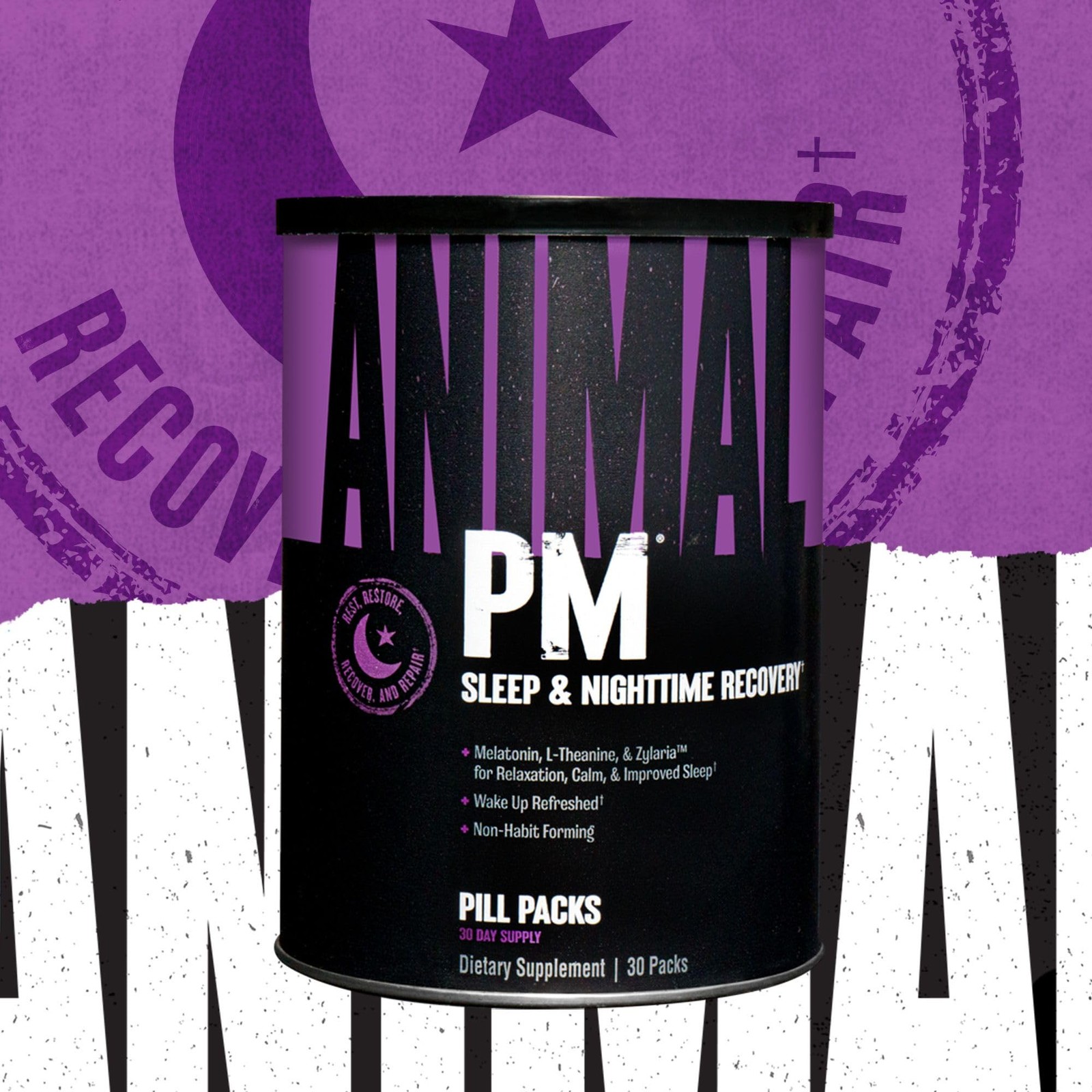 Animal PM – Sleep Aid for Adults Non-Habit 1 Count (Pack of 30), Multicolor