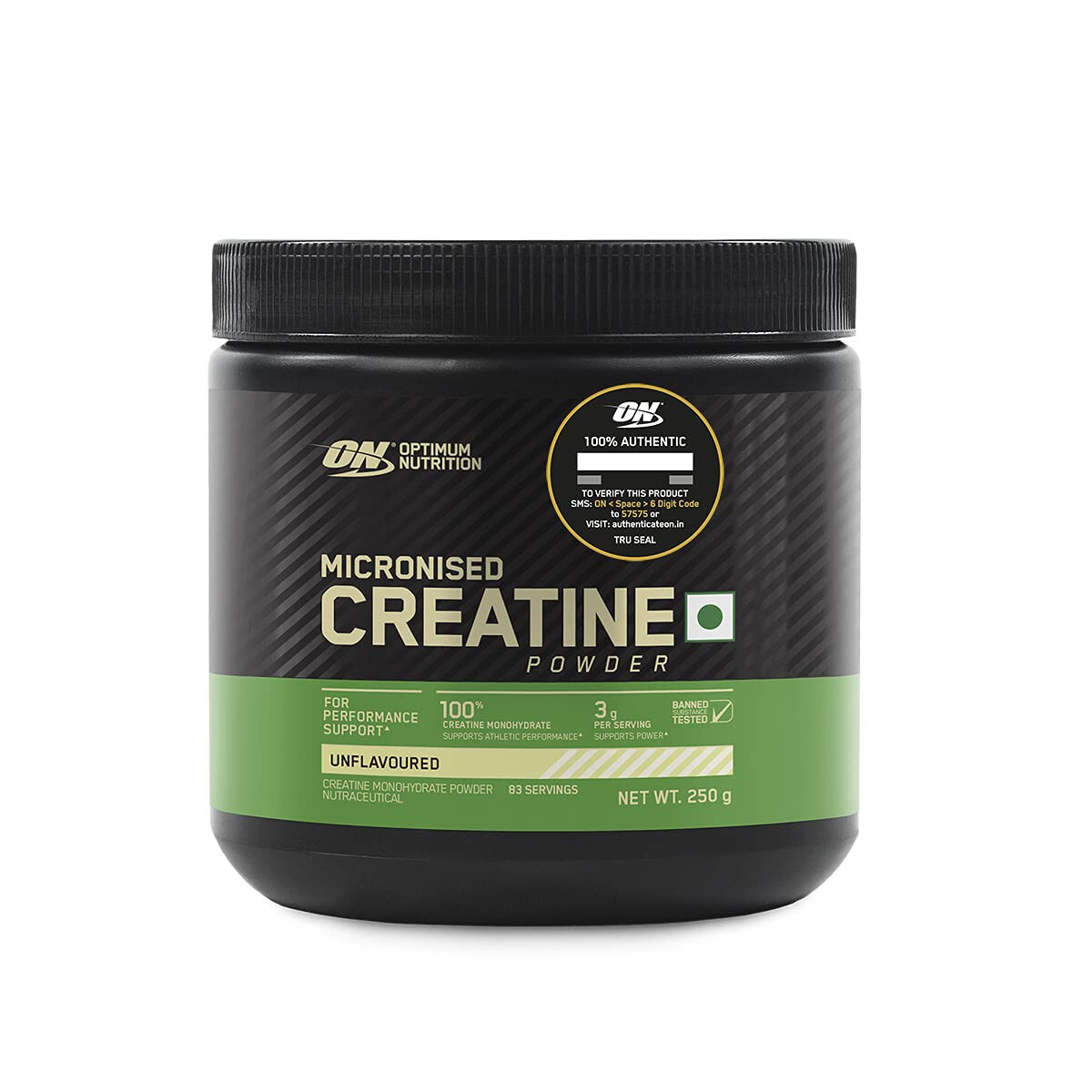 Optimum Nutrition (ON) Micronized Creatine Powder 250gm 83 Serves, Unflavoured