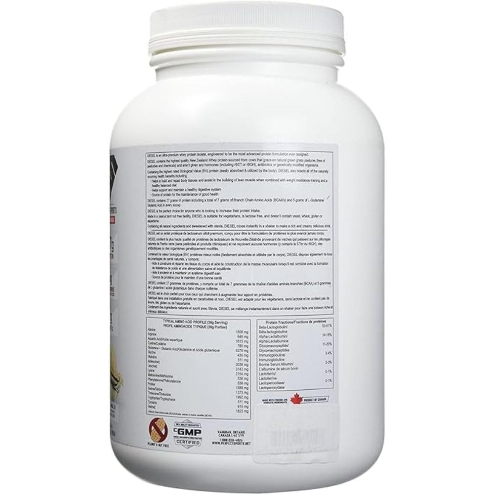 PERFECT SPORTS Diesel 100% New Zealand Whey Protein Isolate | Stevia Sweetened,