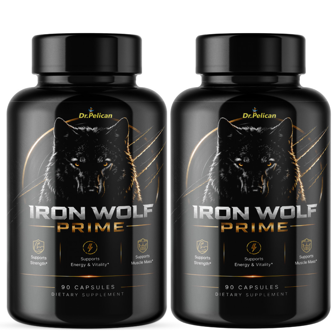 Iron Wolf Prime- Bodybuilding & Men’s Health Support- 2 Bottles- 180 Capsules