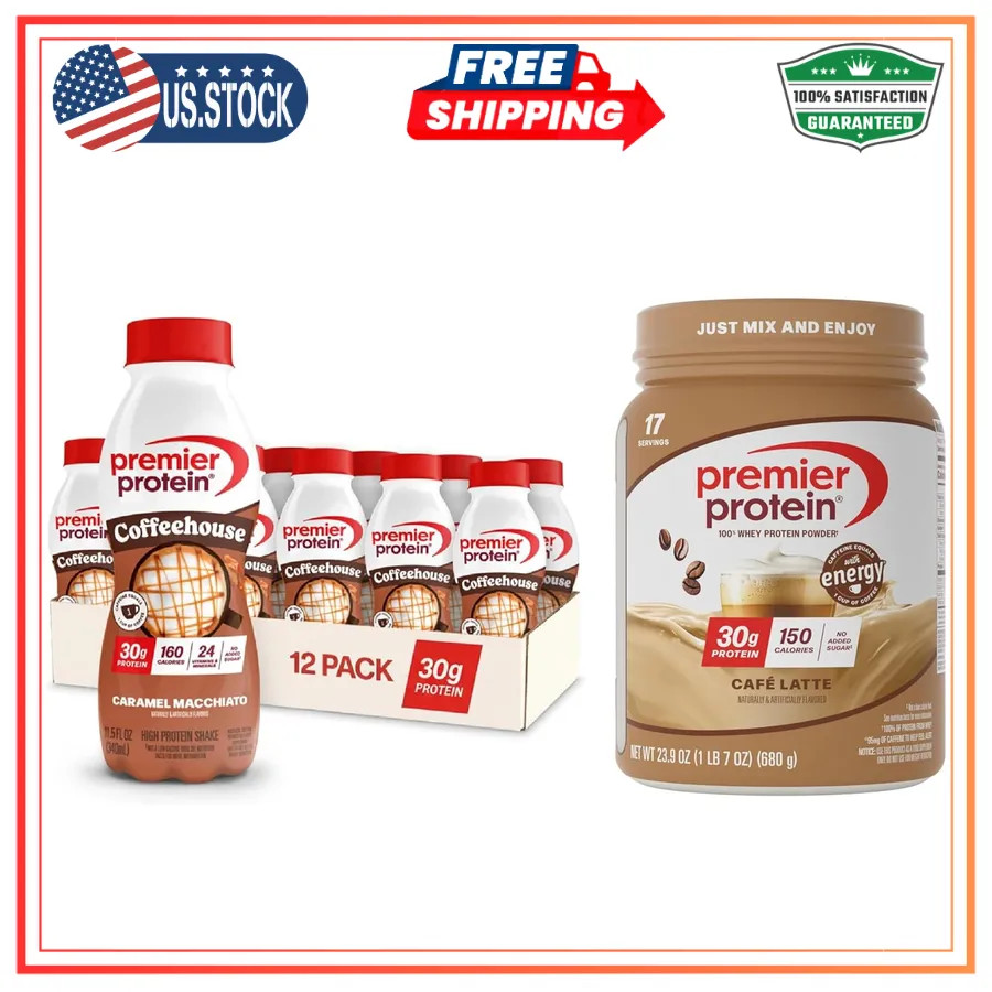 Premier Protein Powder Chocolate 100% Whey 30g Protein 1.44 lb Gluten Free