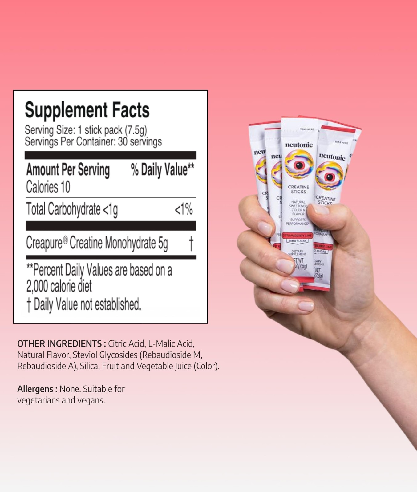 Creatine Monohydrate | Strawberry Lime Flavored | Premium Micronized Creatine…