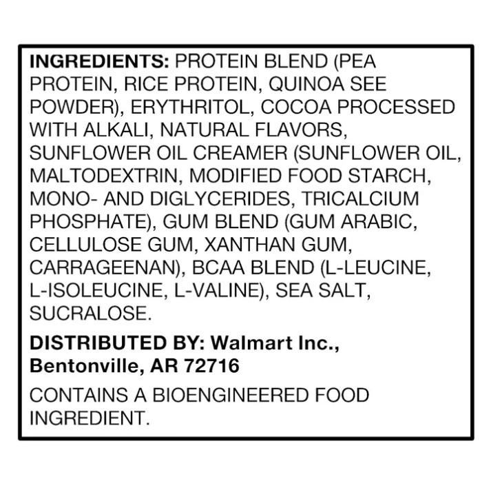 4 Pack Equate Plant-Based Protein Powder Supplement, Rich Chocolate, 14.1 oz Pk