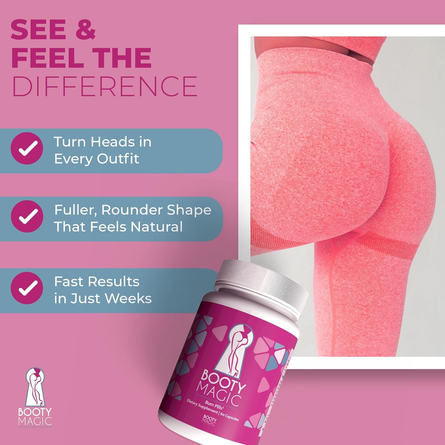 Butt Enhancement Pills – 2 Months Supply of Booty Pills, Bum for…