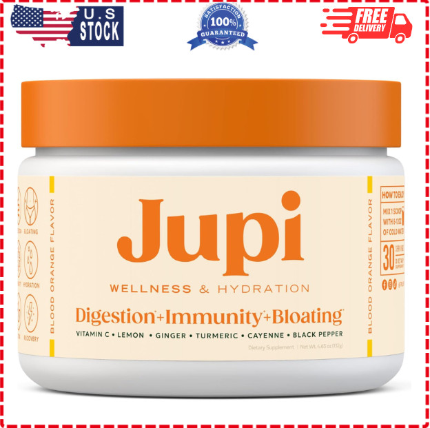 Jupi Hydration Powder Turmeric & Ginger, Vitamin C, Citrus, 30 Servings