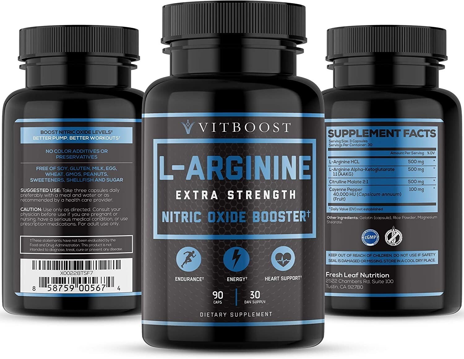 L Arginina 1500mg Suplementos para Resistencia, Músculo, Vascularidad y Energía