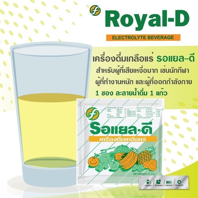 Royal D Electrolyte Health Sports Supplement Powder Drink 10 sachets /box