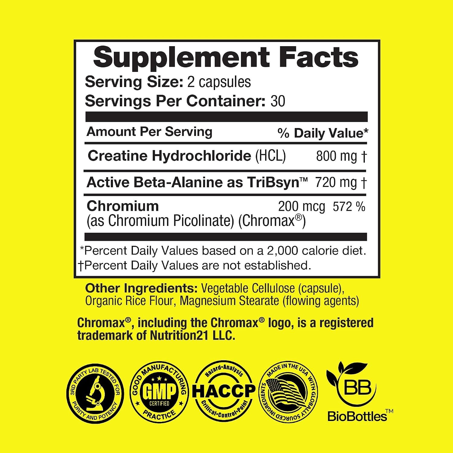 Creatine +, High Absorption Capsules, 60 Count, Non-GMO, Gluten Free, Soy Free