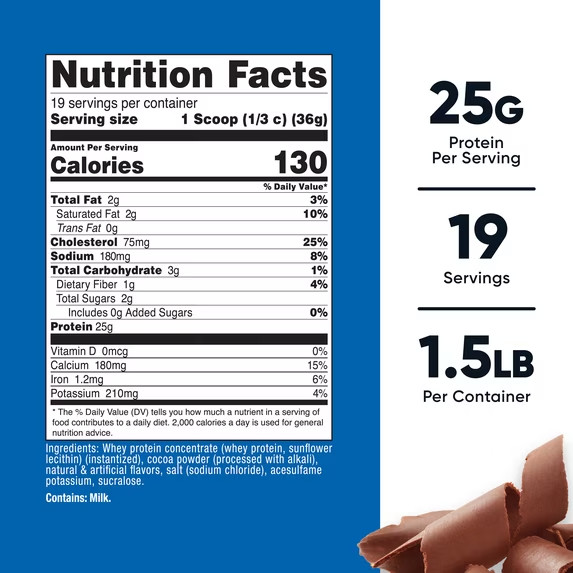 Nutricost Whey Protein Concentrate Powder Chocolate 1.5 lb 25g Protein
