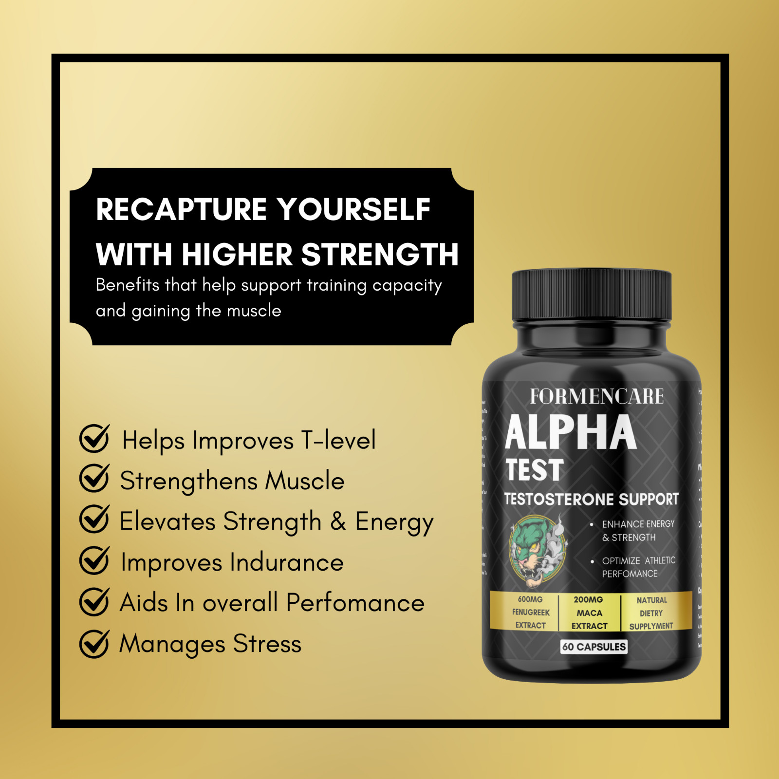 Men Rock Hard Timing Strength For Bed Bull Powers 60 Caps