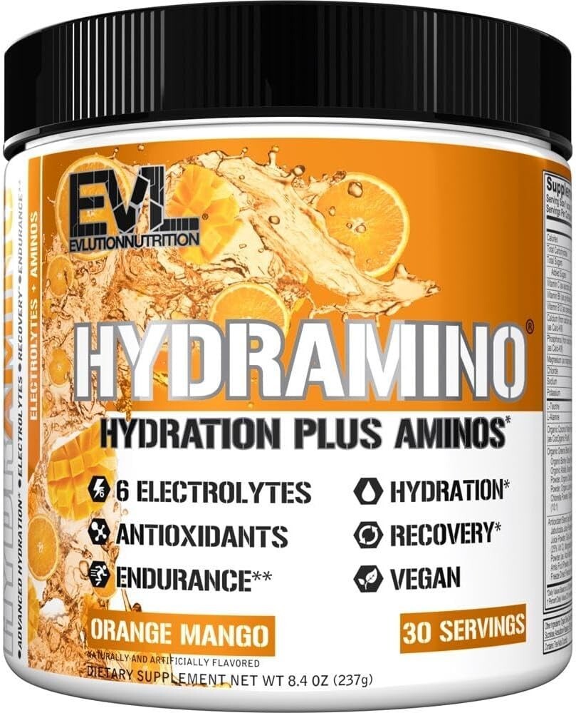 EVL HYDRAMINO Hyudration Electrolytes, 8.4 oz – Orange Mango – New (sealed)