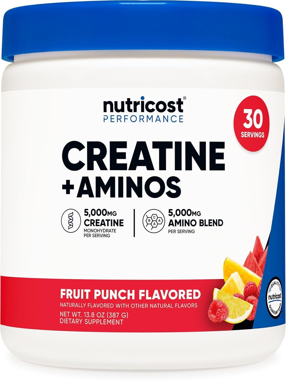 Nutricost Creatine + Aminos 30 Servings (Fruit Punch Flavored)