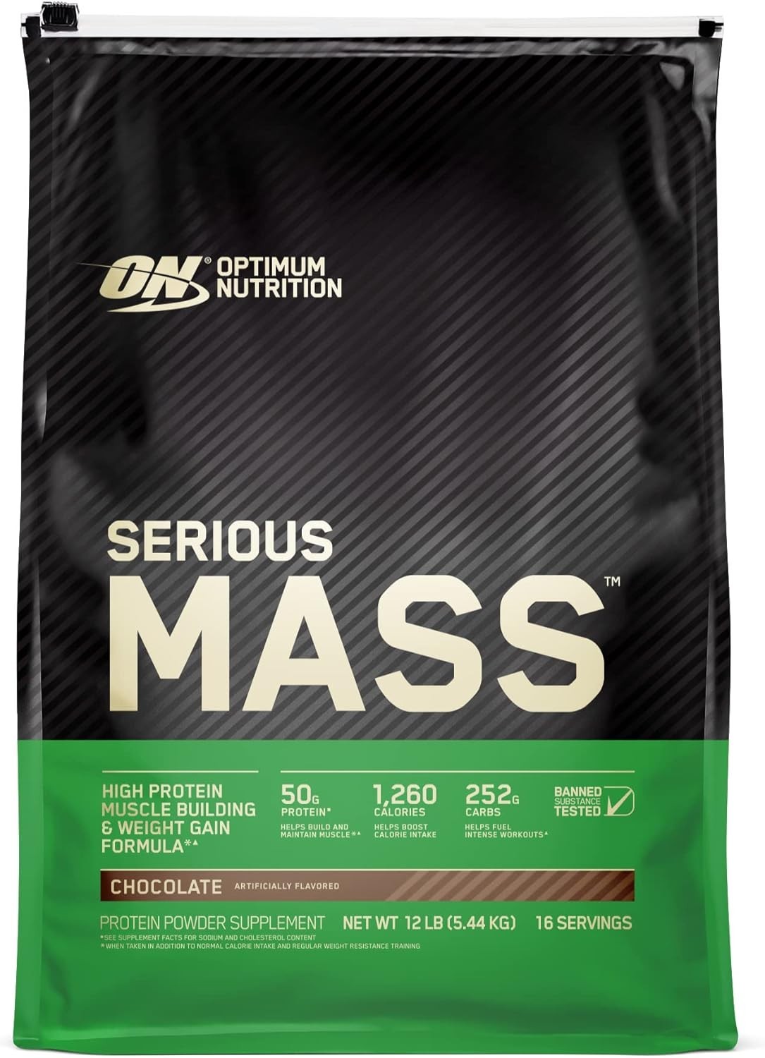 Serious Mass Chocolate Protein Powder | Massive Weight Gain, 50g Protein, 12 lb