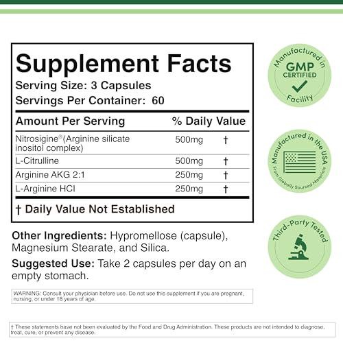 Nitric Oxide Supplement (Stim Free Pre Workout) – Nitric Oxide Booster with L L