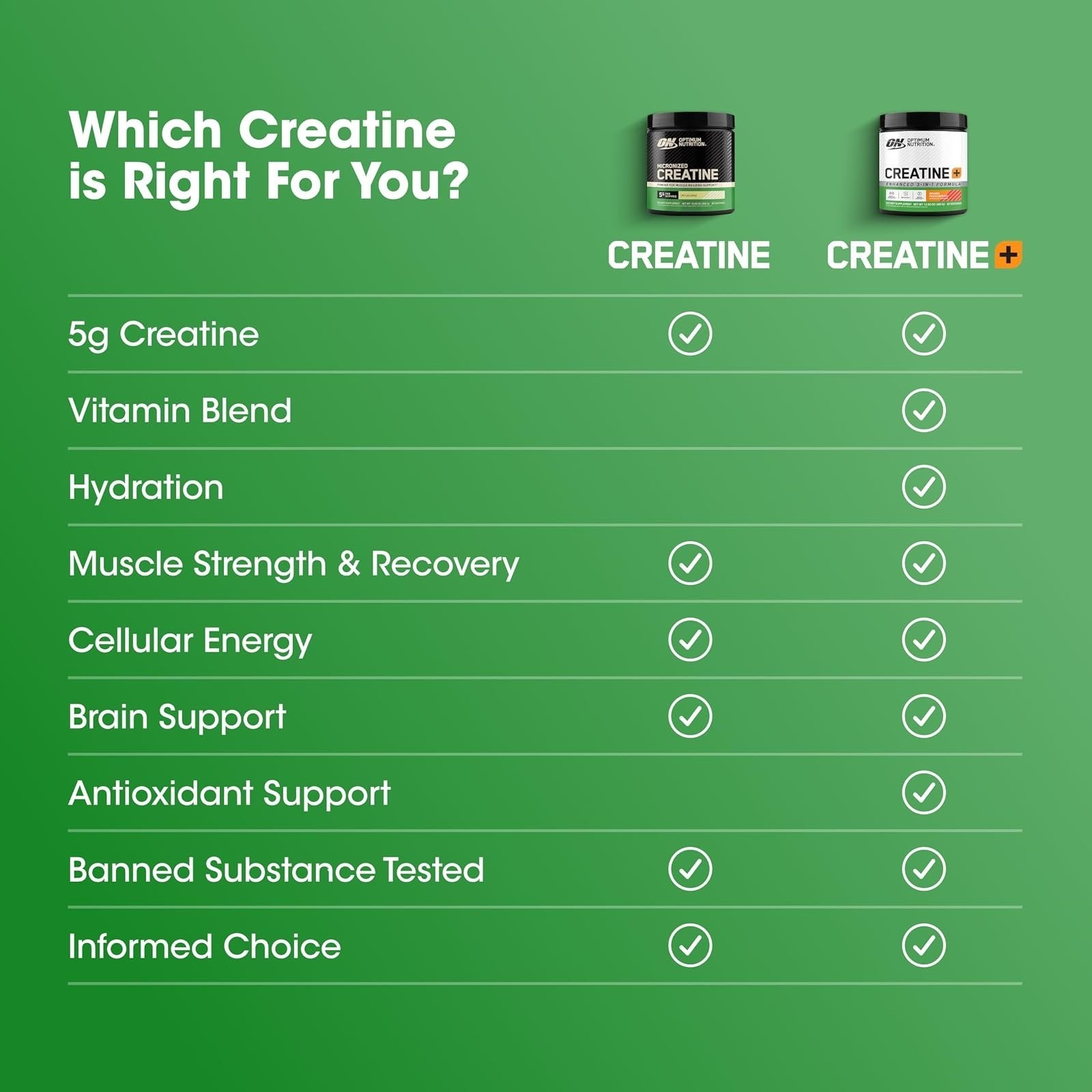 Optimum Nutrition Creatine, Micronized Creatine Monohydrate Powder, Supports Str