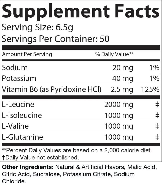 Premium BCAA Energy Supplement 0G Sugar, 0 Carbs (Lemon Lime)