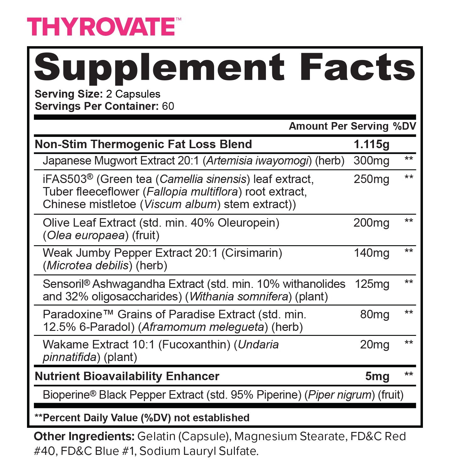 Myokem Thyrovate Thermogenic Fat Burner Targets Belly Fat (120 Capsules)
