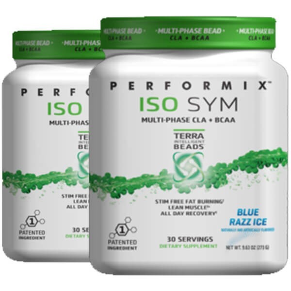 Performix ISO SYM – Multi-Phase CLA + BCAA – Blue Razz Ice, 9.63oz (30 Servings)