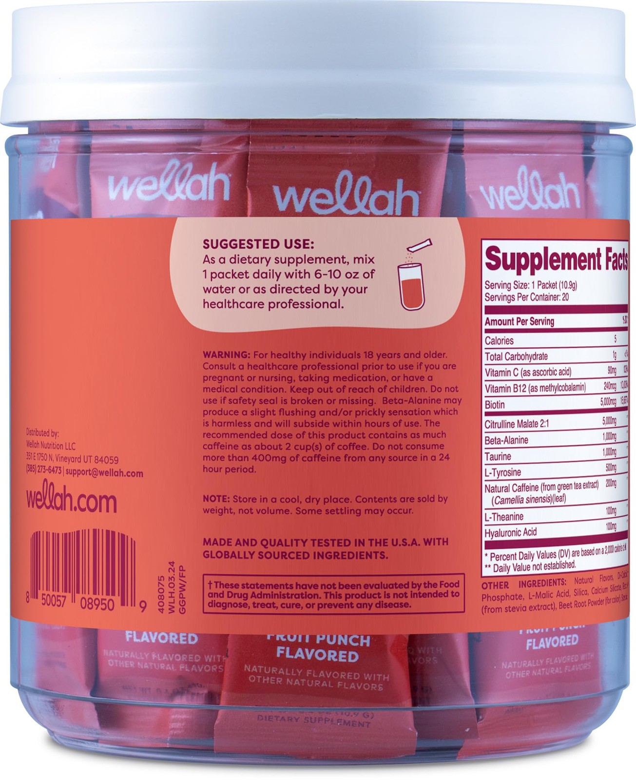 Get-Going Fruit Punch Flavored Pre-Workout Stickpacks (20 servings)