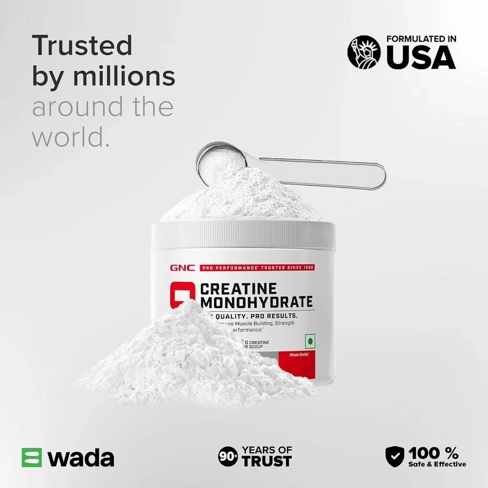 GNC Pro Performance Creatine Powder 100g – Unflavored & Gluten-Free P898
