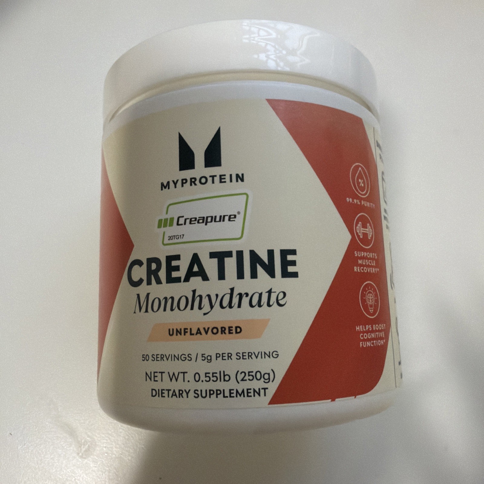 Myprotein Creapure Creatine Monohydrate Powder Pure Unflavored 50 Servings 250g