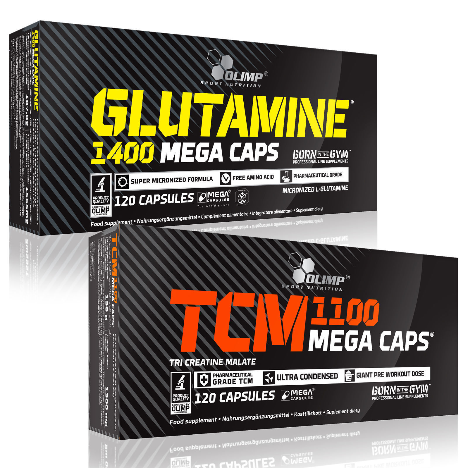 L-Glutamine + Tri-Creatine Malate TCM 60-180Caps Recovery Anabolic Muscle Growth