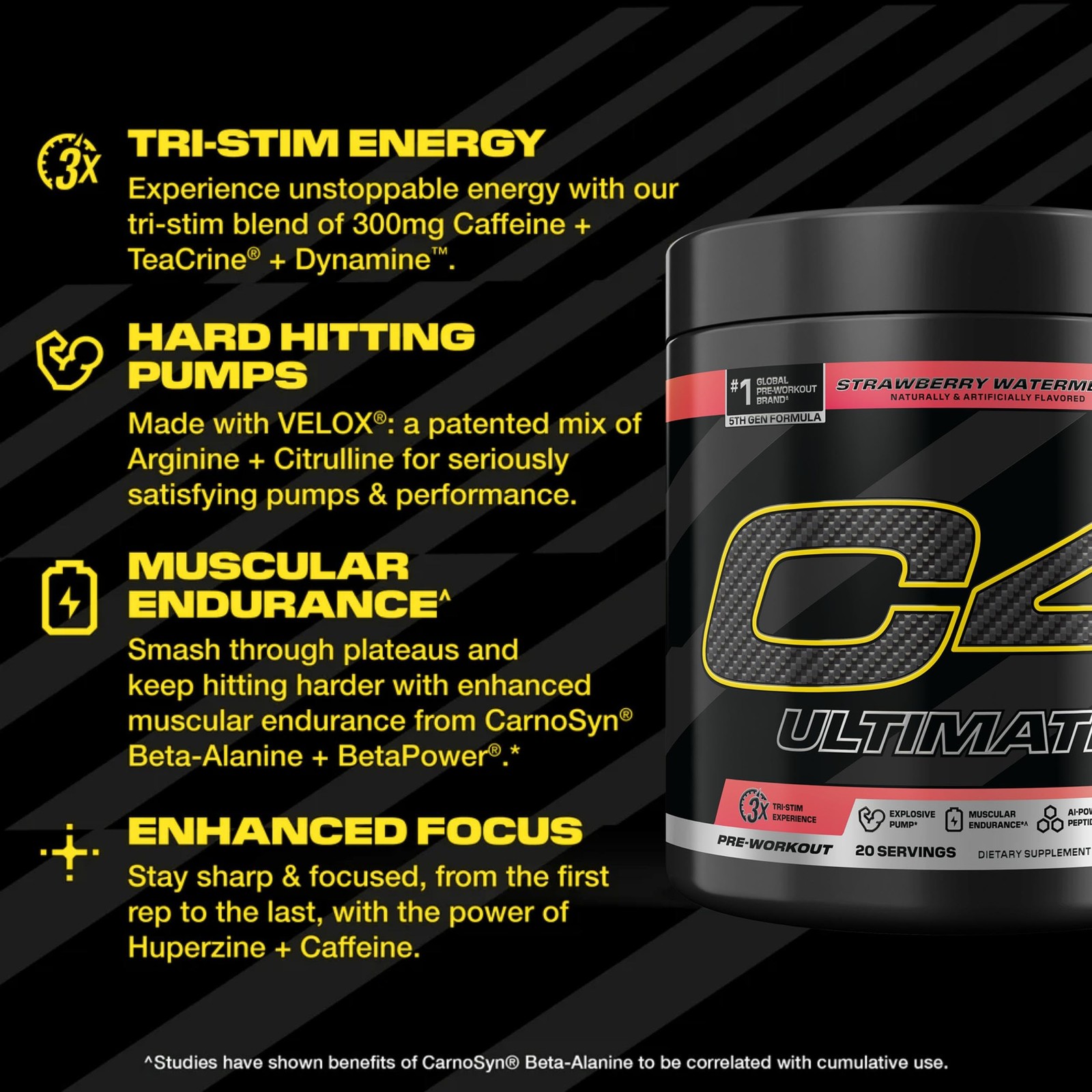 C4 Ultimate Pre Workout 11.5 Ounce (Pack of 1), 20 Servings 1)