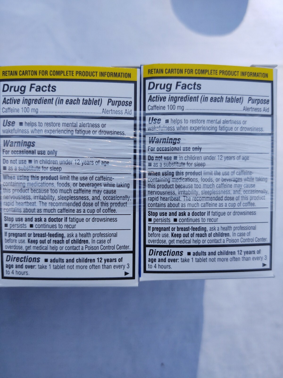 2 boxes Jet Alert 100mg Caffeine Tablets Regular Strength 60 count exp 5/26