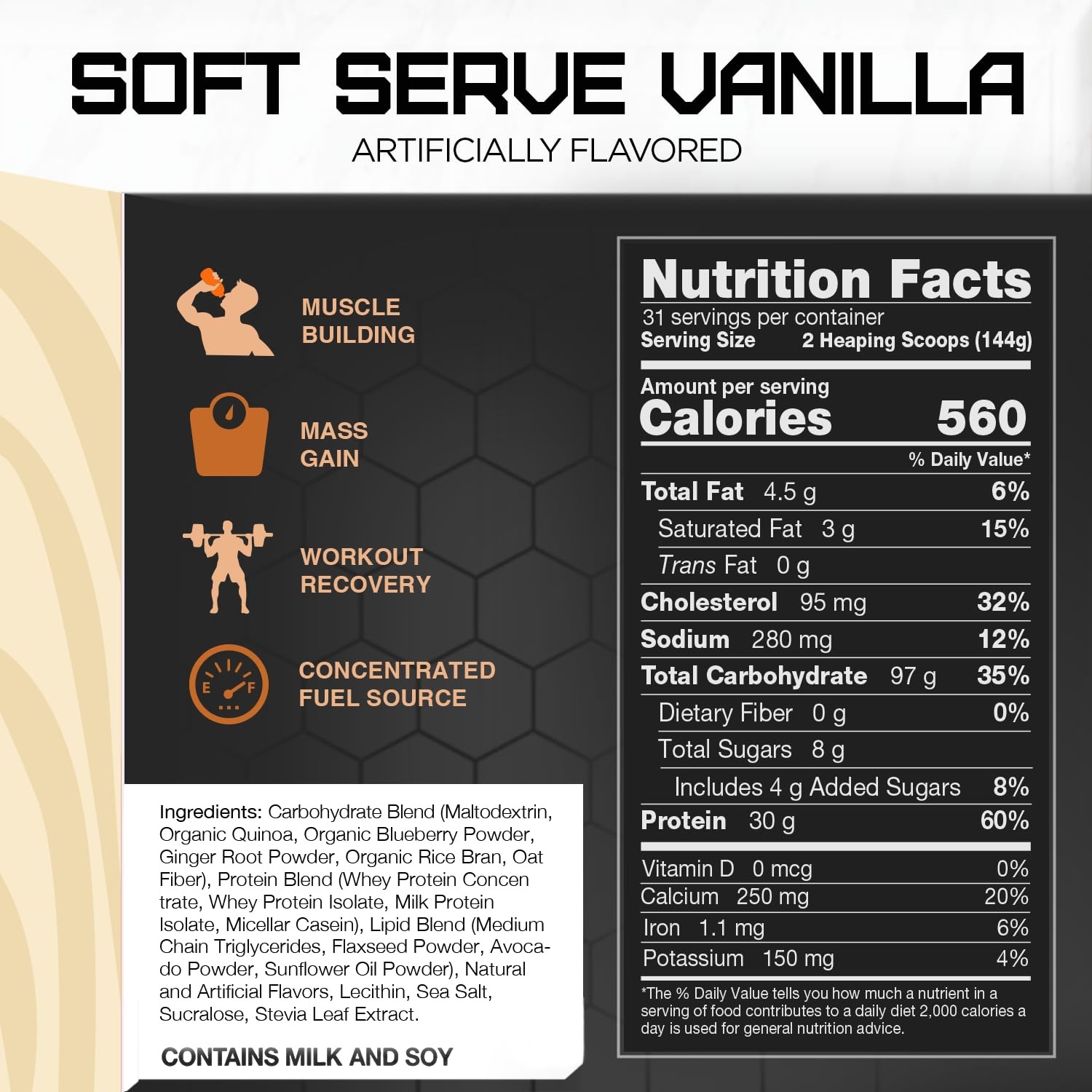 RIVAL NUTRITION Clean Gainer – Creamy Vanilla 10 lbs