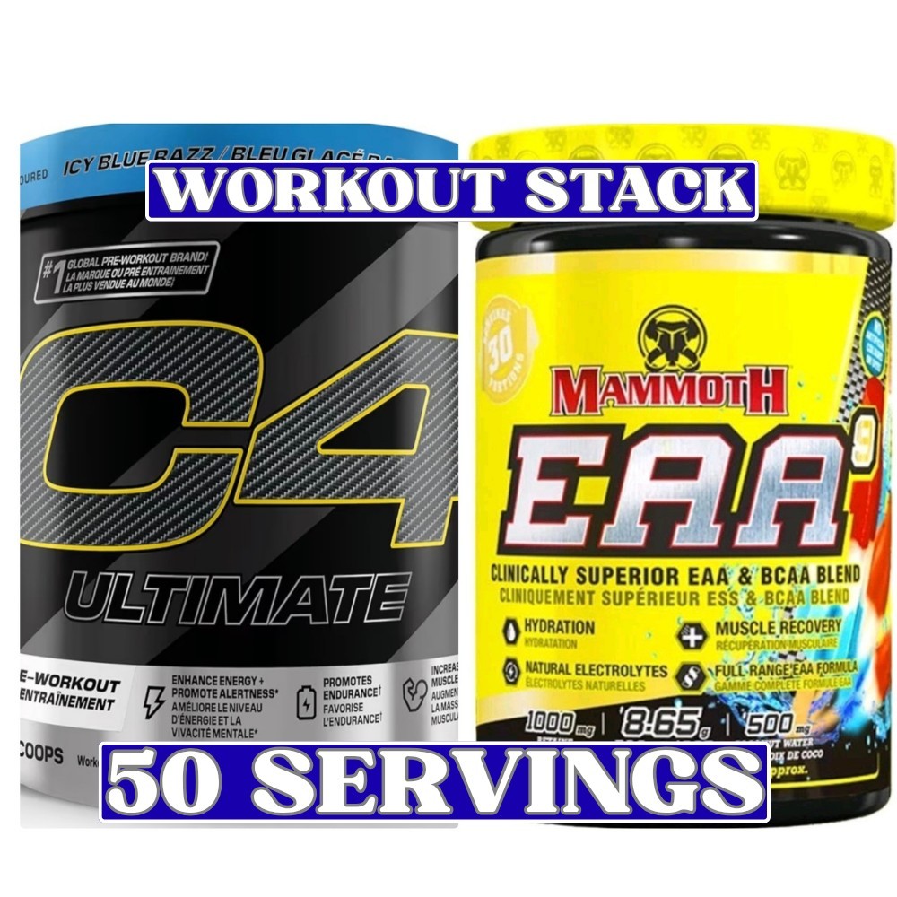 Cellucor C4 Ultimate + Mammoth EAA Bundle 50 Servings Pre Workout Recovery